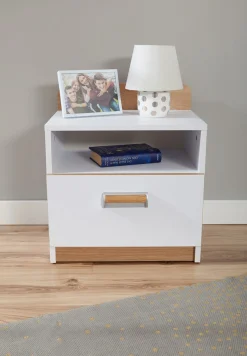 Ticaa Jugendzimmer-Set »Lori« Set, Bett, Schrank, Schreibtisch, Standregal, Wandregal, Nachttisch, 6 Stk. tlg. Bett + Schrank + Schreibtisch + Standregal + Wandregal + Nachttisch