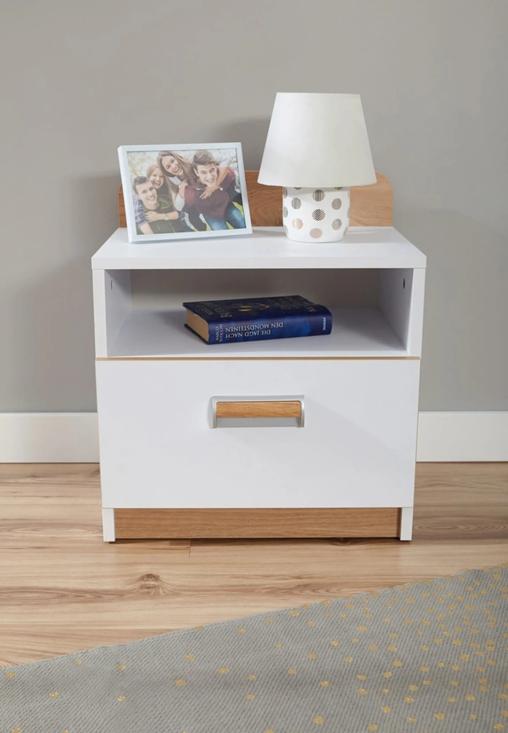 Ticaa Jugendzimmer-Set »Lori« Set, Bett, Schrank, Schreibtisch, Standregal, Wandregal, Nachttisch, 6 Stk. tlg. Bett + Schrank + Schreibtisch + Standregal + Wandregal + Nachttisch