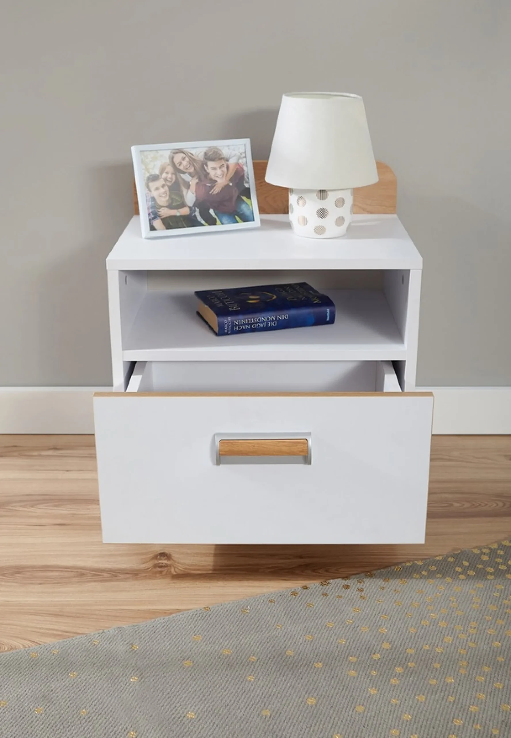 Ticaa Jugendzimmer-Set »Lori« Set, Bett, Schrank, Schreibtisch, Standregal, Wandregal, Nachttisch, 6 Stk. tlg. Bett + Schrank + Schreibtisch + Standregal + Wandregal + Nachttisch