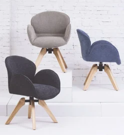 TOM TAILOR HOME Armlehnstuhl »WINGS ARMCHAIR« (Set) 2 Stk.mit Armlehnen, drehbar, Rückholfunktion, Massivholzgestell