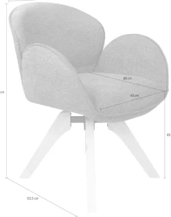 TOM TAILOR HOME Armlehnstuhl »WINGS ARMCHAIR« (Set) 2 Stk.mit Armlehnen, drehbar, Rückholfunktion, Massivholzgestell