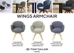 TOM TAILOR HOME Armlehnstuhl »WINGS ARMCHAIR« (Set) 2 Stk.mit Armlehnen, drehbar, Rückholfunktion, Massivholzgestell