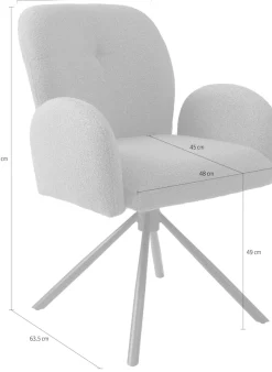 TOM TAILOR HOME Armlehnstuhl »PEBBLE ARMCHAIR« (Set) 2 Stk.Esszimmerstuhl, mit Armlehnen, 4-Fußgestell, 140 kg belastbar, drehbar
