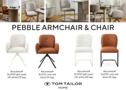 TOM TAILOR HOME Armlehnstuhl »PEBBLE ARMCHAIR« (Set) 2 Stk.Esszimmerstuhl, mit Armlehnen, 4-Fußgestell, 140 kg belastbar, drehbar