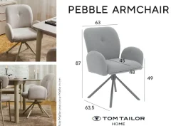 TOM TAILOR HOME Armlehnstuhl »PEBBLE ARMCHAIR« (Set) 2 Stk.Esszimmerstuhl, mit Armlehnen, 4-Fußgestell, 140 kg belastbar, drehbar