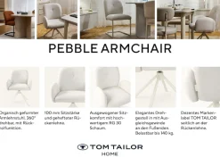 TOM TAILOR HOME Armlehnstuhl »PEBBLE ARMCHAIR« (Set) 2 Stk.Esszimmerstuhl, mit Armlehnen, 4-Fußgestell, 140 kg belastbar, drehbar