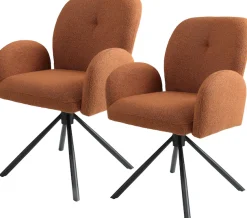TOM TAILOR HOME Armlehnstuhl »PEBBLE ARMCHAIR« (Set) 2 Stk.Esszimmerstuhl, mit Armlehnen, 4-Fußgestell, 140 kg belastbar, drehbar