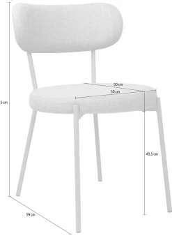 TOM TAILOR HOME 4-Fußstuhl »SOFT PAD CHAIR« (Set) 2 Stk.Esszimmerstuhl, 4-Fußgestell, mit Rückenausschnitt