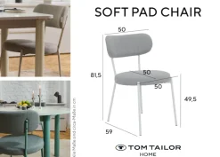 TOM TAILOR HOME 4-Fußstuhl »SOFT PAD CHAIR« (Set) 2 Stk.Esszimmerstuhl, 4-Fußgestell, mit Rückenausschnitt