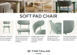 TOM TAILOR HOME 4-Fußstuhl »SOFT PAD CHAIR« (Set) 2 Stk.Esszimmerstuhl, 4-Fußgestell, mit Rückenausschnitt