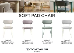 TOM TAILOR HOME 4-Fußstuhl »SOFT PAD CHAIR« (Set) 2 Stk.Esszimmerstuhl, 4-Fußgestell, mit Rückenausschnitt