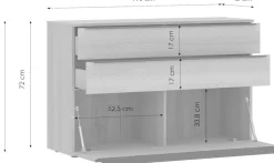 TOM TAILOR HOME Kommode Lowboard, Breite 110 cm,1 Klappe,2 Schubladen, viel Stauraum