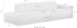TRENDMANUFAKTUR Big-Sofa »Braga, mit hochwertigem Kaltschaum, Megasofa, in Cord erhältlich« modernes Big-Sofa, Couch mit hohem Sitzkomfort, 277/72/107 cm (B/H/T)