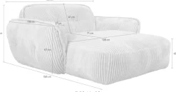 TRENDMANUFAKTUR Chaiselongue »Be Fluffy, mit Rundumbezug, Loveseat mit moderner breiter Kedernaht« mit softem Sitzkomfort, in hochwertigem Breitcord mit weicher Haptik