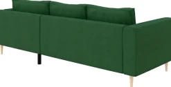 TRENDMANUFAKTUR Ecksofa »Amazing, wahlw. mit Schlaffunktion & Bettkasten, Fuß Buche lackiert« Recamiere beidseitig montierbar, L-Form,in Cord o. Struktur, B: 232 cm