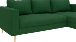 TRENDMANUFAKTUR Ecksofa »Amazing, wahlw. mit Schlaffunktion & Bettkasten, Fuß Buche lackiert« Recamiere beidseitig montierbar, L-Form,in Cord o. Struktur, B: 232 cm