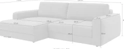 TRENDMANUFAKTUR Ecksofa »Bourbon, Mega Designsofa mit tollem Sitzkomfort, Breite 250cm, L-Form« extra tiefe Sitzfläche, wahlweise mit Sitztiefenverstellung