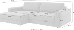 TRENDMANUFAKTUR Ecksofa »Bourbon Mega_Ecke mit tollem Sitzkomfort, Breite 250cm, L-Form« mit extra hohem Sitzkomfort, auch in Cord erhältlich