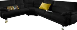 TRENDMANUFAKTUR Ecksofa »Cecilia in italienischem Design, modern und komfortabel, L-Form« bequeme Armlehnen, mit langem Schenkel