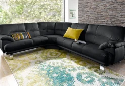 TRENDMANUFAKTUR Ecksofa »Cecilia in italienischem Design, modern und komfortabel, L-Form« bequeme Armlehnen, mit langem Schenkel