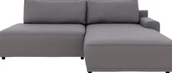 TRENDMANUFAKTUR Ecksofa »Fordon II, Schlafsofa mit Bettkasten, Couch in L-Form, Breite 250 cm« in Struktur LUMOS, 3D-Effekt, anthrazit, Armlehne rechts