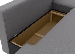 TRENDMANUFAKTUR Ecksofa »Fordon II, Schlafsofa mit Bettkasten, Couch in L-Form, Breite 250 cm« in Struktur LUMOS, 3D-Effekt, anthrazit, Armlehne rechts