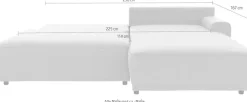 TRENDMANUFAKTUR Ecksofa »Fordon II, Schlafsofa mit Bettkasten, Couch in L-Form, Breite 250 cm« in Struktur LUMOS, 3D-Effekt, anthrazit, Armlehne rechts
