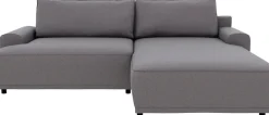 TRENDMANUFAKTUR Ecksofa »Fordon, Schlafsofa mit Bettkasten, Couch in L-Form, Breite 250 cm« in Struktur LUMOS, 3D-Effekt, anthrazit, Recamiere links