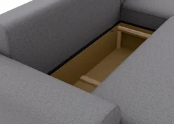 TRENDMANUFAKTUR Ecksofa »Fordon, Schlafsofa mit Bettkasten, Couch in L-Form, Breite 250 cm« in Struktur LUMOS, 3D-Effekt, anthrazit, Recamiere links