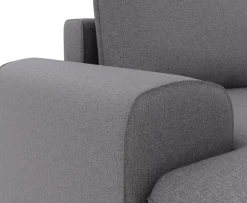 TRENDMANUFAKTUR Ecksofa »Fordon, Schlafsofa mit Bettkasten, Couch in L-Form, Breite 250 cm« in Struktur LUMOS, 3D-Effekt, anthrazit, Recamiere links