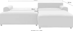 TRENDMANUFAKTUR Ecksofa »Fordon, Schlafsofa mit Bettkasten, Couch in L-Form, Breite 250 cm« in Struktur LUMOS, 3D-Effekt, anthrazit, Recamiere links