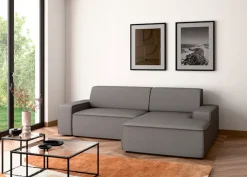 TRENDMANUFAKTUR Ecksofa »Graz, wahlweise mit Sitzvorschub und Bettkasten, L-Form, Breite 246 cm« in Cord-, haustierfreundlichem LEO Struktur- oder LUMOS-3D-Bezug
