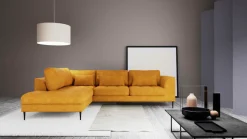 TRENDMANUFAKTUR Ecksofa »Luzi, wahlweise mit Schlaffunktion und Bettkasten, gemütlich, L-Form« Designsofa mit Ottomane, Metallfüße schwarz, Breite 264 cm