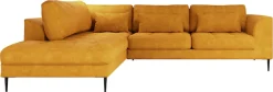 TRENDMANUFAKTUR Ecksofa »Luzi, wahlweise mit Schlaffunktion und Bettkasten, gemütlich, L-Form« Designsofa mit Ottomane, Metallfüße schwarz, Breite 264 cm