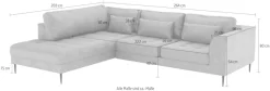 TRENDMANUFAKTUR Ecksofa »Luzi, wahlweise mit Schlaffunktion und Bettkasten, gemütlich, L-Form« Designsofa mit Ottomane, Metallfüße schwarz, Breite 264 cm