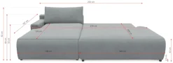 TRENDMANUFAKTUR Ecksofa »Prag, Schlafsofa mit Bettkasten, Couch in L-Form, Breite 253 cm« in feinem Strukturstoff, anthrazit, Recamiere links