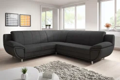 TRENDMANUFAKTUR Ecksofa »Rondo II, zeitlos & elegant, bequeme Armlehnen, L-Form« wahlweise mit Federkern, wahlweise mit Bettfunktion, B/T 247/267cm