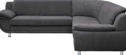 TRENDMANUFAKTUR Ecksofa »Rondo wahlweise mit Schlaffunktion, bequeme Armlehnen« L-Form, wahlw.mit Federkern, Füße chromfarben, Unser Dauertiefpreis