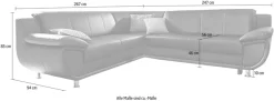 TRENDMANUFAKTUR Ecksofa »Rondo wahlweise mit Schlaffunktion, bequeme Armlehnen« L-Form, wahlw.mit Federkern, Füße chromfarben, Unser Dauertiefpreis