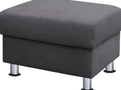 TRENDMANUFAKTUR Hocker »Rondo, Polsterhocker zur Serie, Breite 67 cm, Füße chromfarben« Fußhocker wahlweise mit Federkern, in verschiedenen Bezügen bestellbar