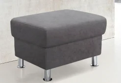 TRENDMANUFAKTUR Hocker »Rondo, Polsterhocker zur Serie, Breite 67 cm, Füße chromfarben« Fußhocker wahlweise mit Federkern, in verschiedenen Bezügen bestellbar