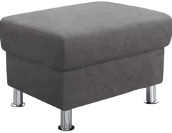 TRENDMANUFAKTUR Hocker »Rondo, Polsterhocker zur Serie, Breite 67 cm, Füße chromfarben« Fußhocker wahlweise mit Federkern, in verschiedenen Bezügen bestellbar