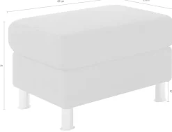 TRENDMANUFAKTUR Hocker »Rondo, Polsterhocker zur Serie, Breite 67 cm, Füße chromfarben« Fußhocker wahlweise mit Federkern, in verschiedenen Bezügen bestellbar