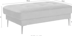 TRENDMANUFAKTUR Polsterhocker »Luzi, Polsterhocker, moderner Fußhocker« passend zur Serie, extra hohe Metallfüße, 125 x 42x 72 cm