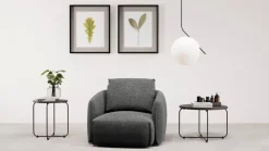 TRENDMANUFAKTUR Sessel »Shawn, Loungesessel, Designsessel, elegant geschwungen Armlehnen« organische Form, bequem, mit hochwertigem Bezug