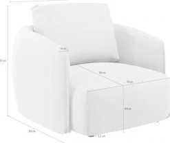 TRENDMANUFAKTUR Sessel »Shawn, Loungesessel, Designsessel, elegant geschwungen Armlehnen« organische Form, bequem, mit hochwertigem Bezug