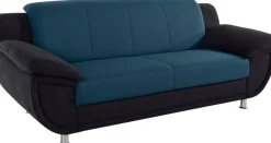 TRENDMANUFAKTUR 3-Sitzer »Rondo 3, zeitlos und modern, bequem, Materialmix, Breite 207cm« wahlweise mit Federkern, extrabreite Armlehnen zum Relaxen