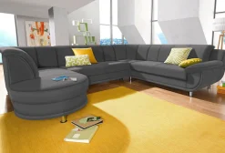 TRENDMANUFAKTUR Wohnlandschaft »Rondo, wahlweine mit Federkern, Breite 320cm, U-Form« mit Schaumstoffpolsterung, ohne Bettfunktion