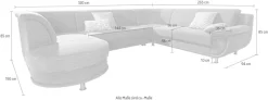 TRENDMANUFAKTUR Wohnlandschaft »Rondo, wahlweine mit Federkern, Breite 320cm, U-Form« mit Schaumstoffpolsterung, ohne Bettfunktion