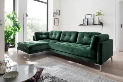 Trends by HG Ecksofa »Landau L-Form« in Cord-Stoff mit Metallfuß